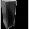 27U serverio spinta 800x1000, stiklinės priekinės durys, perforuotos plieninės galinės durys, spyna, 4 laikančiosios sijos, 4 reguliuojamos kojelės, savarankiškam surinkimui, juodas Q-LANTEC