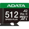 Atminties kortelė Adata kortelių skaitytuvai Micro SD Speed Plus 512GB UHS1 U3 V30 A2 180/160 MB/s