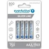 Akumulatorki AAA / R03 Ni-MH everActive 800mAh Sidabrinis Line (4 dėžė vnt.)