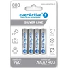 Akumulatorki AAA / R03 Ni-MH everActive 800mAh Sidabrinis Line (4 dėžė vnt.)