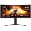 AOC CU34G4Z 34 colių monitorius, greitas VA, WQHD 21:9, 240 Hz, 1 ms, 3440 x 1440 pikselių, 450 cd/m2, HDMI prievadai: 2, juodas