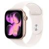 Išmanusis laikrodis Apple „Watch Series 11 GPS“, 46 mm, rožinio aukso spalvos aliuminio korpusas su šviesiai melsvu sportiniu dirželiu – S/M