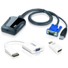 Aten | Nešiojamas kompiuteris USB KVM konsolės avarinio vežimėlio adapterio IT rinkinys | CV211CP1 | 1 x USB Mini Type B moteriškas, 1 x USB Type A vyriškas, 1 x VGA vyriškas (Mėlyna)