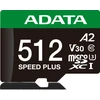 Atminties kortelė ATMINTIS Micro SDXC 512GB UHS-I UD512GUI3V30A2SP-RA1 ADATA