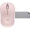 Belaidė kompiuterio pelė Logitech M240 Silent Bluetooth Mouse, rožinės spalvos + Studio Series pelės kilimėlis