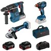 Įrankių rinkinys Bosch 0615990N21 (GBH 18V-26 + GDX 18V-200 + GWS 18V-10); 18 V; 2x5,0 Ah akum.