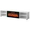 Cama Meble Televizoriaus Spintelė - Polo 180x33x39 Balta, Židinys Juodas