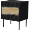 Cama Meble Cama INSERTO bedside cabinet, 2 pcs, 50x40x61.5 cm, juodas + LED