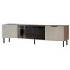 Laikiklis Cama Meble ALMERA TV cabinet 180.5x42x52.5 walnut/cashmere + juodas fireplace