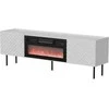 Laikiklis Cama Meble Cama LUCCA TV cabinet 180x40x59 baltas + juodas fireplace