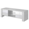 Cama Meble Televizoriaus Stovas - West 42/130/42 Baltas/Baltas Blizgus