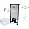 Potinkinis WC komplektas Deante Peonia 6in1, CDES6ZPW, Baltas/Chrome
