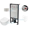 Potinkinis WC komplektas Deante Peonia 6in1, CDEF6ZPW, Baltas/Brushed steel