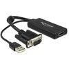 DeLOCK 0.25m VGA+USB2.0-A/HDMI 0,25 m VGA (D-Sub) + USB Juodas