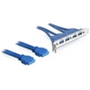 „Delock“ lizdo laikiklis USB 3.0 kontaktų antraštė 19 kontaktų 2 x vidinis > 4 x USB 3.0-A išorinis išorinis lizdas