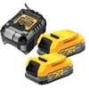 DEWALT akumuliatorius 18V 1,7Ah POWERSTACK 2vnt.. + Įkroviklis DCB1102