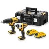 DeWALT DCK2060D2T-QW maitinamas atsuktuvas/smūginis veržliasukis Geltonas