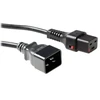 Maitinimo kabelis Digitus IEC LOCK 3x1.5mm2 IEC C20 tiesus/IEC C19 tiesus M/F 3m juodas (IEC-PC1286)