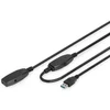 Digitus USB 3.0 SuperSpeed ilginimo kabelis 15 m, USB A/USB A M/F, aktyvus, juodas, 15 m