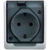 Elektro Plast Nasielsk Elektro-Plast Hermes Hermes Schuko hermetizuotas lizdas su dūmtraukiu 16A IP44 balta (0324- 01)