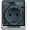 Elektro Plast Nasielsk Elektro-Plast Hermes Hermes Schuko hermetizuotas lizdas su dūmtraukiu 16A IP44 balta (0324- 01)