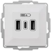 Elektro Plast Nasielsk 3808-10 VESTRA USB įkroviklis 2xA+C, baltas 3808-10