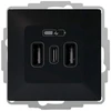Elektro Plast Nasielsk 3808-19 VESTRA USB įkroviklis 2xA+C, juodas 3808-19