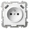 Elektro Plast Nasielsk 3888-10 Vestra maitinimo šaltinis, 2P+Z, 2xUSB, be rėmelio, įleidžiamas, IP20, baltas 3888-10