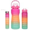Extralink | Bidon motywacyjny 3w1 | komplektas, rožinis-oranžinė, 2000ml+900ml+300ml