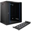 Extralink Lite 12U 530x400 Juoda | Rack spintelė | Tvirtinama prie sienos, su lentyna