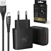 Extralink Smart Life USB Type-A į Type-C kabelis 200cm + 12W įkroviklis, juodas