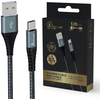 Extralink Smart Life 15W, USB-A - USB-C, 120cm, nailoninis oplotas, 5V 2.4A/3A, juoda