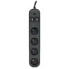 GEMBIRD Smart power strip with USB charger and power metering 4 French sockets juodas