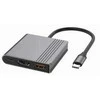 GEMBIRD Kelių funkcijų adapteris USB tipo C 3 in 1 (USB prievadas + HDMI + vaizdo USB-C), pilkos spalvos