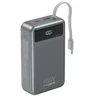 Gembird PB20-PD65-LCD-01 greito įkrovimo išorinė baterija su integruotais laidais, 65W, 20000 mAh, juodas