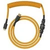 Klaviatūra Glorious GMMK Coiled Cable susuktas klaviatūros laidas Glorious Gold, USB-C į USB-A – auksinės ir juodos spalvos