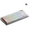 „Glorious GMMK 3 Pro Wireless“ 75 % pritaikyta žaidimų klaviatūra – iš anksto surinkta, ANSI (JAV), „Fox Switches“, sidabrinis
