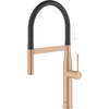 Grohe virtuves izlietnes maisītājs Essence Profi ar izvelkamu dušu, brushed warm sunset/matēts juodas