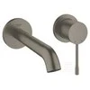 Grohe two-hole basin mixer Essence, wall mounted, brushed hard graphite