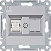 Hager Lumina Vienvietis kompiuterio lizdas RJ45 kat.5e UTP sidabrinis WL2112