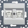 Hager LUMINA2 kompiuterių lizdai dviviečiai RJ45 cat.5E UTP balta - WL2120