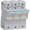 Hager Modulinė saugiklių bazė 3P L58, saugiklis 22x58mm, 125A 500V (LR703)