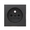 Hager Polo 3965766076 Lizdo priekinis dangtelis su įžeminimu, antracito spalvos, aksominis lakas, 1/3 klausimas 3965766076