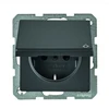 Hager Polo 47516086 Vienvietis lizdas SCHUKO su dangteliu antracitinis aksomas Q.1/Q.3 47516086