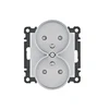 Hager Polo WL1342 Lumina Lizdas maitinimo blokas su įžeminimu dvigubas su sklendės kontaktais 16A/250VAC Sidabrinė WL1342