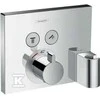 Hansgrohe ShowerSelect termostatinis maišytuvas su 2 išėjimais ir dušo galvos FixFit laikikliu, chromas