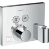 Hansgrohe ShowerSelect termostatinis maišytuvas su 2 išėjimais ir dušo galvos FixFit laikikliu, chromas