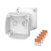 Hensel 62000451 Jungiamoji dėžutė 84x84x55 mm su membraniniais sandarikliais, 5 gnybtai, COMPACT, „wago“, pilka, IP 66, DK 0102 WZ, 62000451