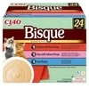 INABA Ciao Bisque Creamy soup with tuna, vištiena, jautiena and lašiša – skanėstas katėms – 24x40g