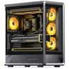 Jonsbo D401 PC-case, Midi Tower, ATX, Tempered Glass - juodas